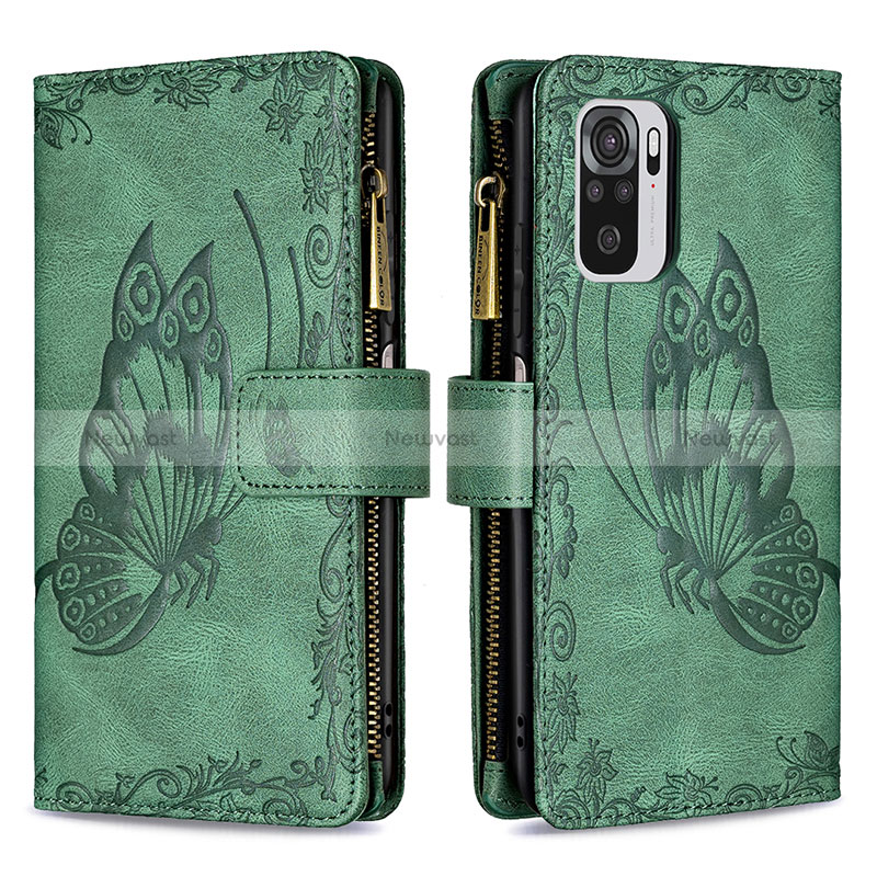 Leather Case Stands Butterfly Flip Cover Holder B02F for Xiaomi Redmi Note 11 SE India 4G