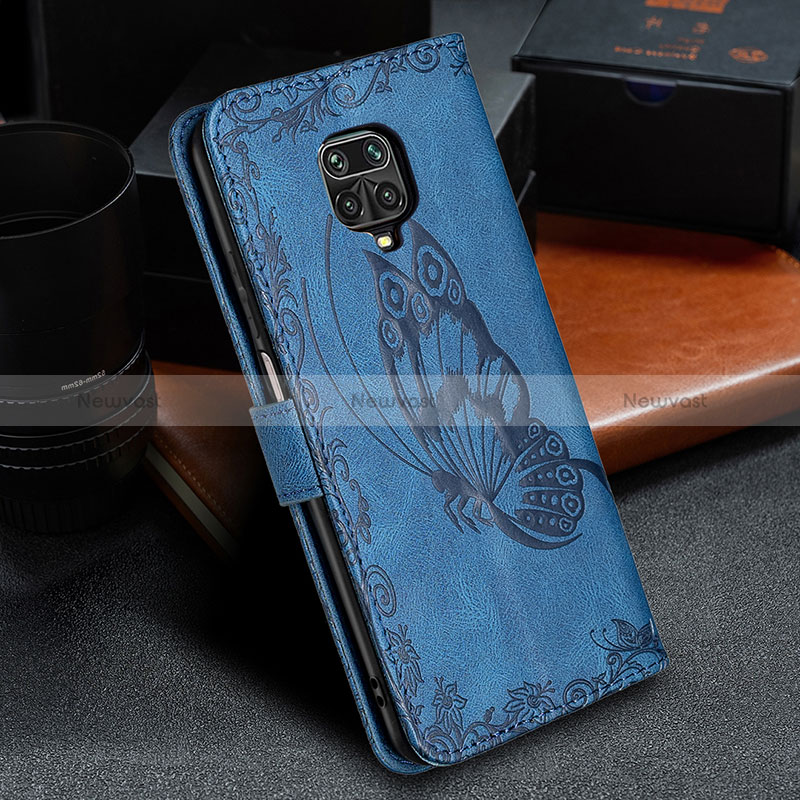 Leather Case Stands Butterfly Flip Cover Holder B02F for Xiaomi Redmi Note 9 Pro Max