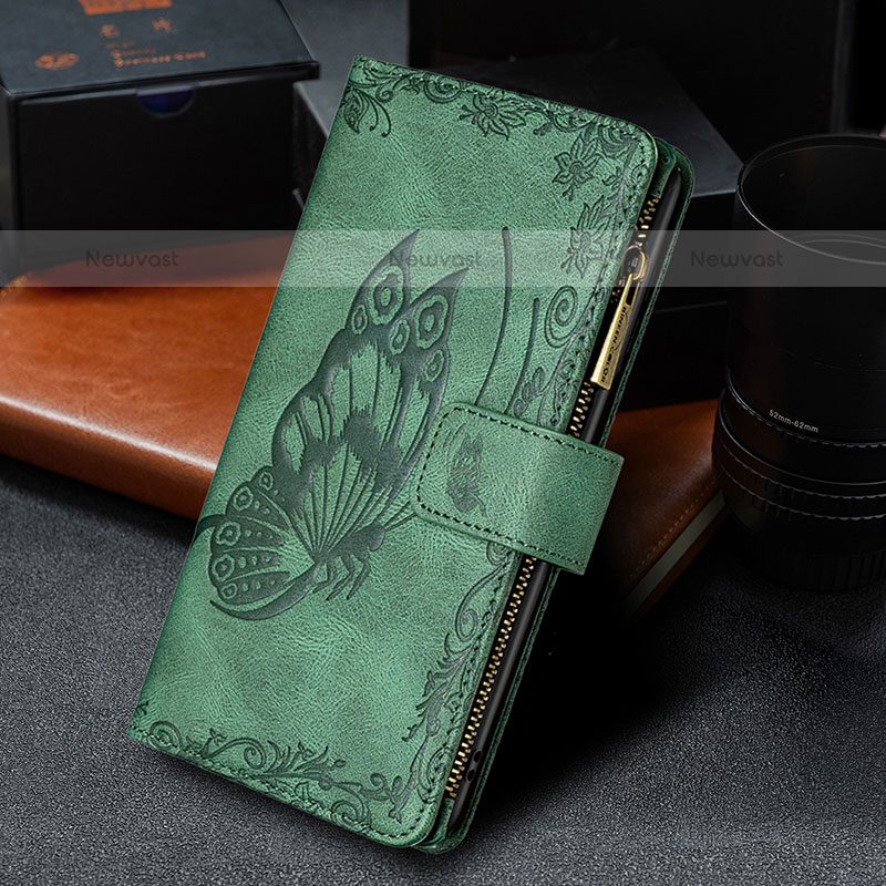 Leather Case Stands Butterfly Flip Cover Holder B03F for Samsung Galaxy A02s