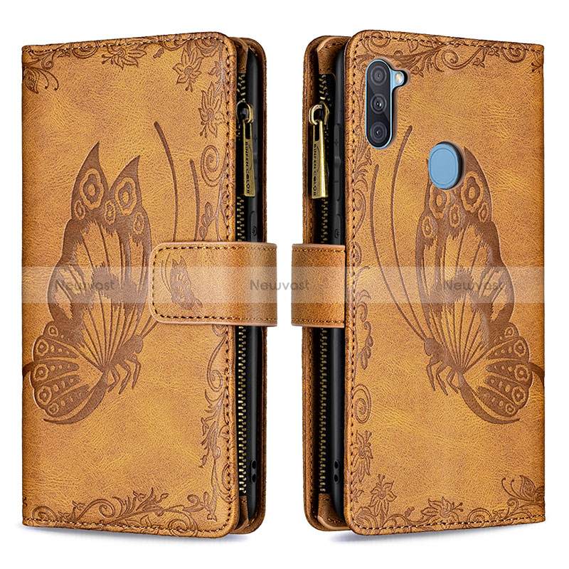 Leather Case Stands Butterfly Flip Cover Holder B03F for Samsung Galaxy A11