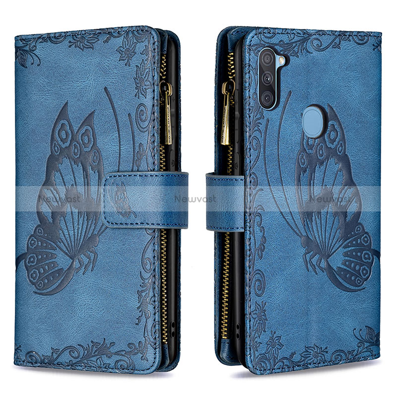 Leather Case Stands Butterfly Flip Cover Holder B03F for Samsung Galaxy A11