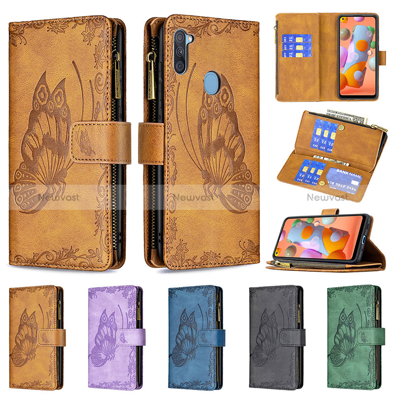 Leather Case Stands Butterfly Flip Cover Holder B03F for Samsung Galaxy A11