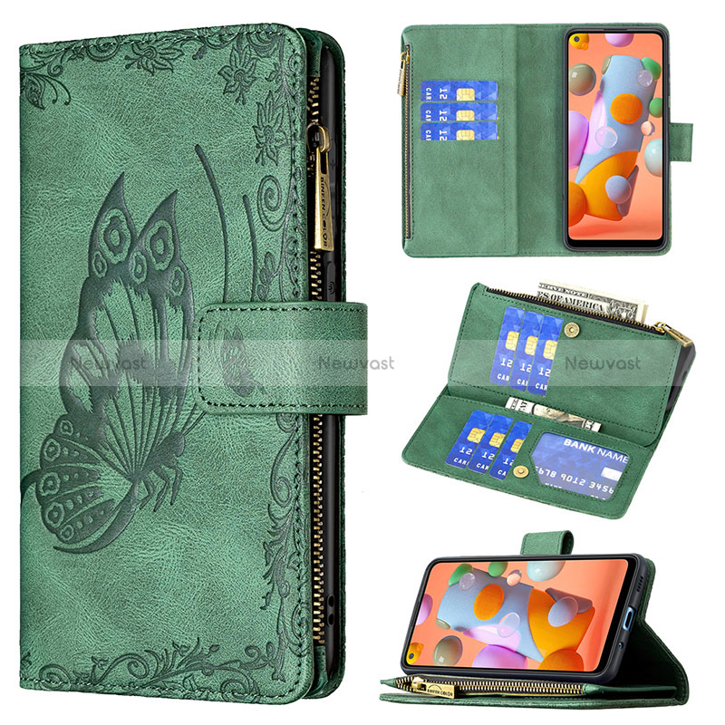 Leather Case Stands Butterfly Flip Cover Holder B03F for Samsung Galaxy A11