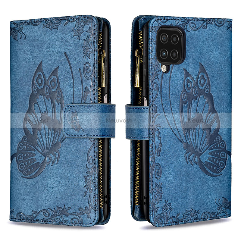 Leather Case Stands Butterfly Flip Cover Holder B03F for Samsung Galaxy A12 Nacho