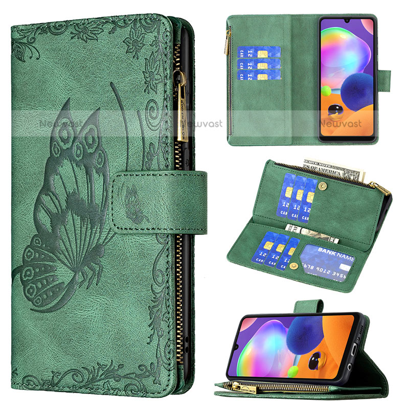 Leather Case Stands Butterfly Flip Cover Holder B03F for Samsung Galaxy A31