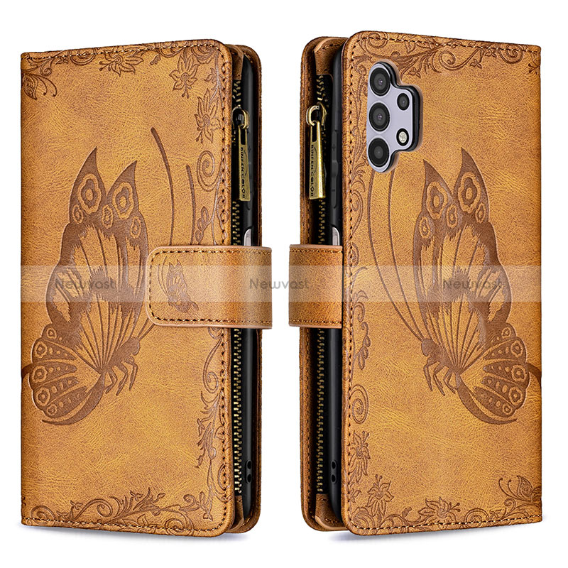 Leather Case Stands Butterfly Flip Cover Holder B03F for Samsung Galaxy A32 4G