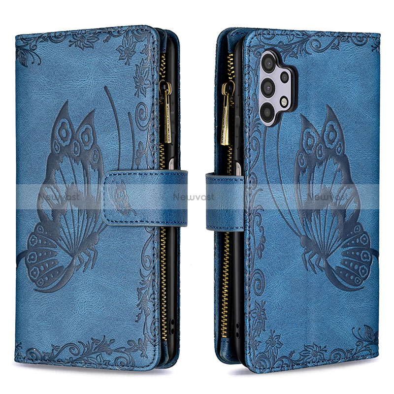 Leather Case Stands Butterfly Flip Cover Holder B03F for Samsung Galaxy A32 4G