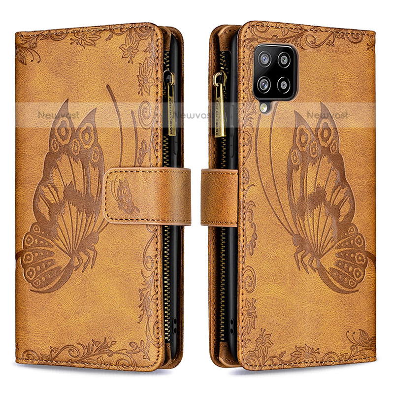 Leather Case Stands Butterfly Flip Cover Holder B03F for Samsung Galaxy A42 5G