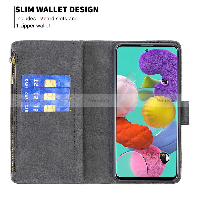 Leather Case Stands Butterfly Flip Cover Holder B03F for Samsung Galaxy A51 5G