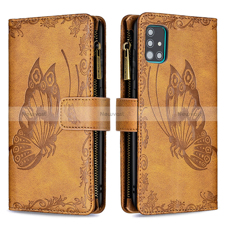 Leather Case Stands Butterfly Flip Cover Holder B03F for Samsung Galaxy A51 5G