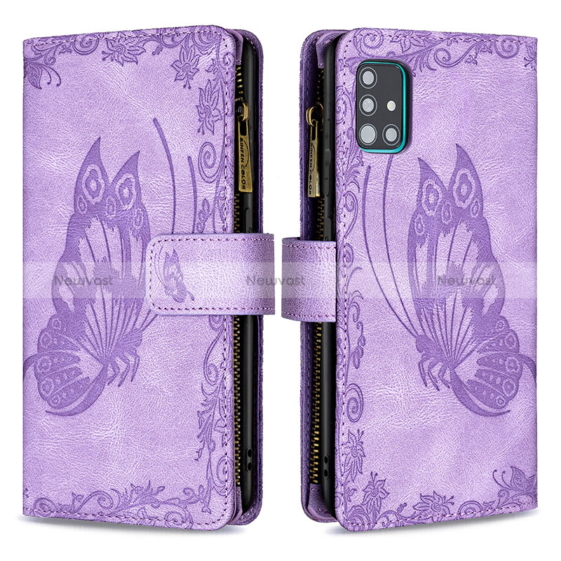 Leather Case Stands Butterfly Flip Cover Holder B03F for Samsung Galaxy A51 5G