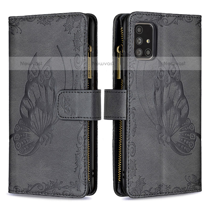 Leather Case Stands Butterfly Flip Cover Holder B03F for Samsung Galaxy A71 4G A715