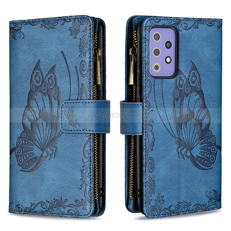 Leather Case Stands Butterfly Flip Cover Holder B03F for Samsung Galaxy A72 4G