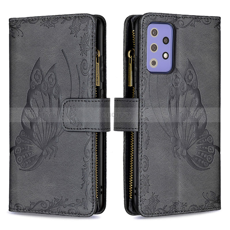 Leather Case Stands Butterfly Flip Cover Holder B03F for Samsung Galaxy A72 4G