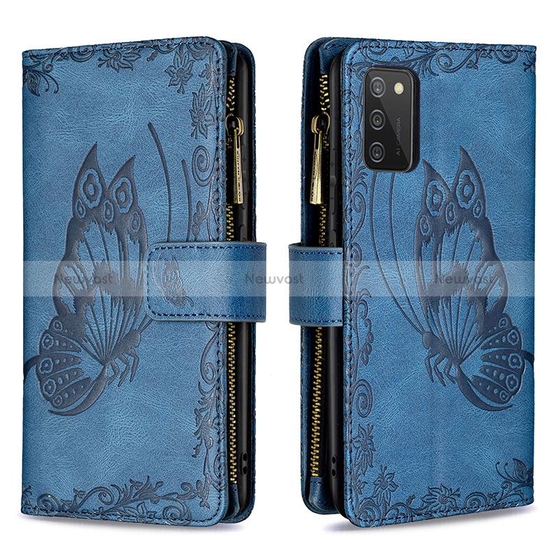 Leather Case Stands Butterfly Flip Cover Holder B03F for Samsung Galaxy F02S SM-E025F