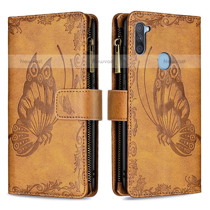 Leather Case Stands Butterfly Flip Cover Holder B03F for Samsung Galaxy M11