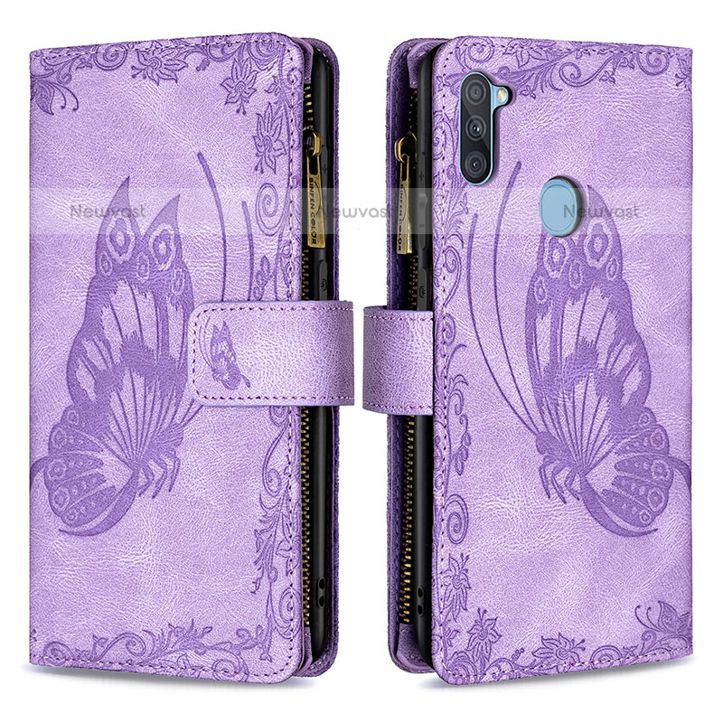 Leather Case Stands Butterfly Flip Cover Holder B03F for Samsung Galaxy M11