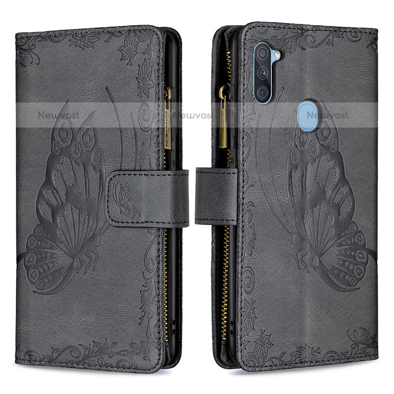 Leather Case Stands Butterfly Flip Cover Holder B03F for Samsung Galaxy M11