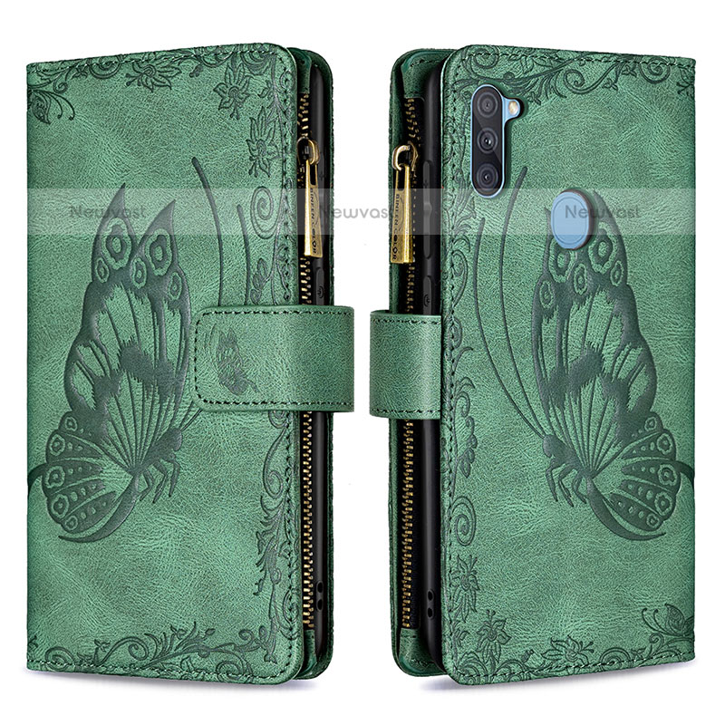 Leather Case Stands Butterfly Flip Cover Holder B03F for Samsung Galaxy M11