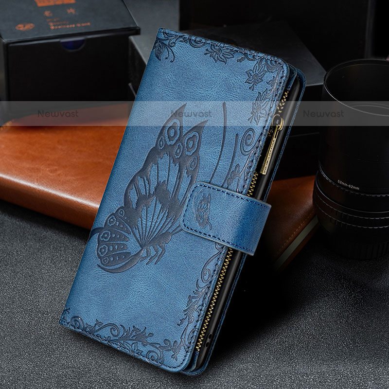 Leather Case Stands Butterfly Flip Cover Holder B03F for Samsung Galaxy M32 4G