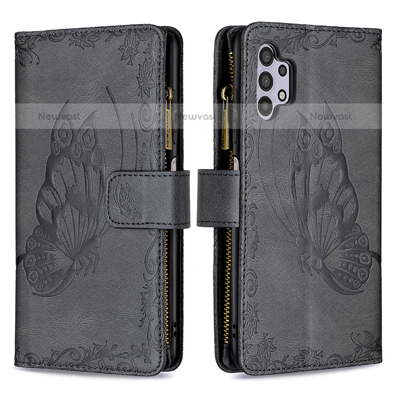 Leather Case Stands Butterfly Flip Cover Holder B03F for Samsung Galaxy M32 5G