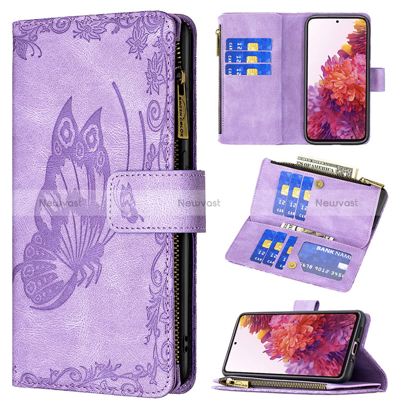 Leather Case Stands Butterfly Flip Cover Holder B03F for Samsung Galaxy S20 FE (2022) 5G