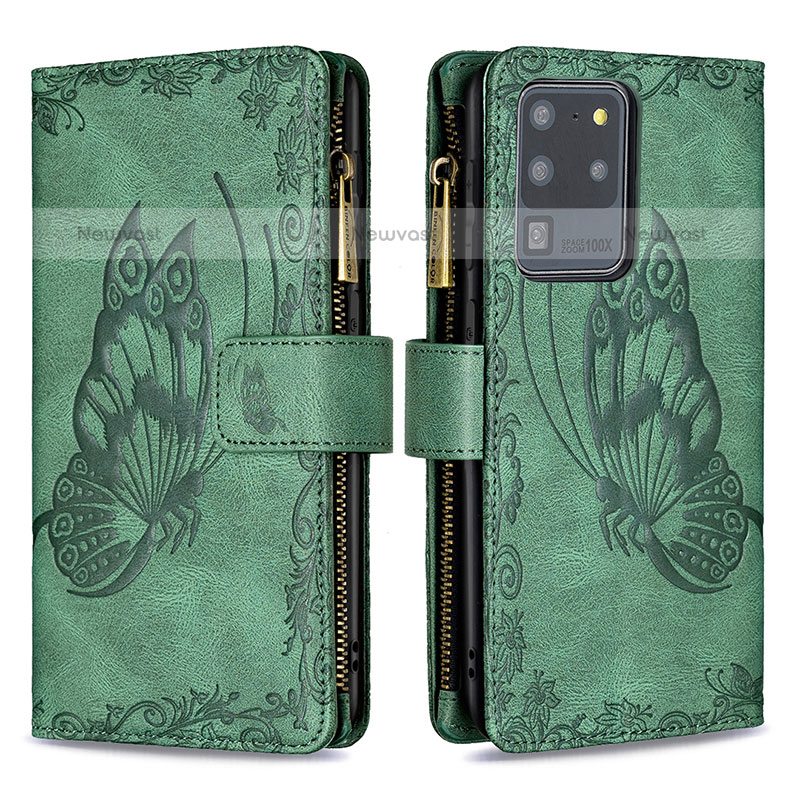 Leather Case Stands Butterfly Flip Cover Holder B03F for Samsung Galaxy S20 Ultra