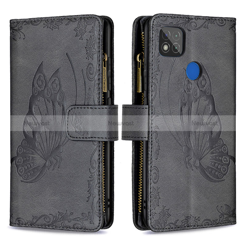 Leather Case Stands Butterfly Flip Cover Holder B03F for Xiaomi POCO C31