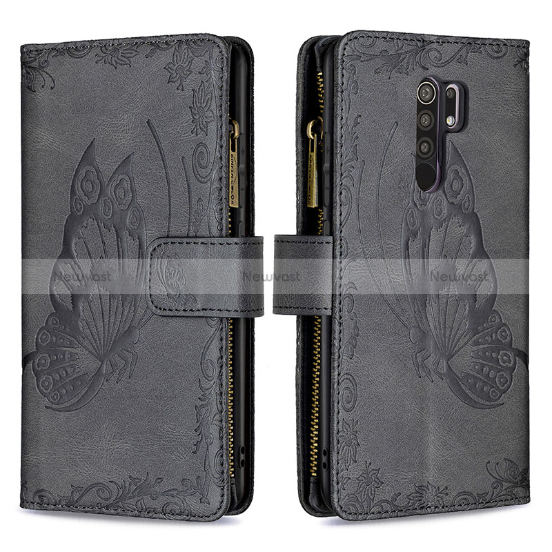 Leather Case Stands Butterfly Flip Cover Holder B03F for Xiaomi Poco M2