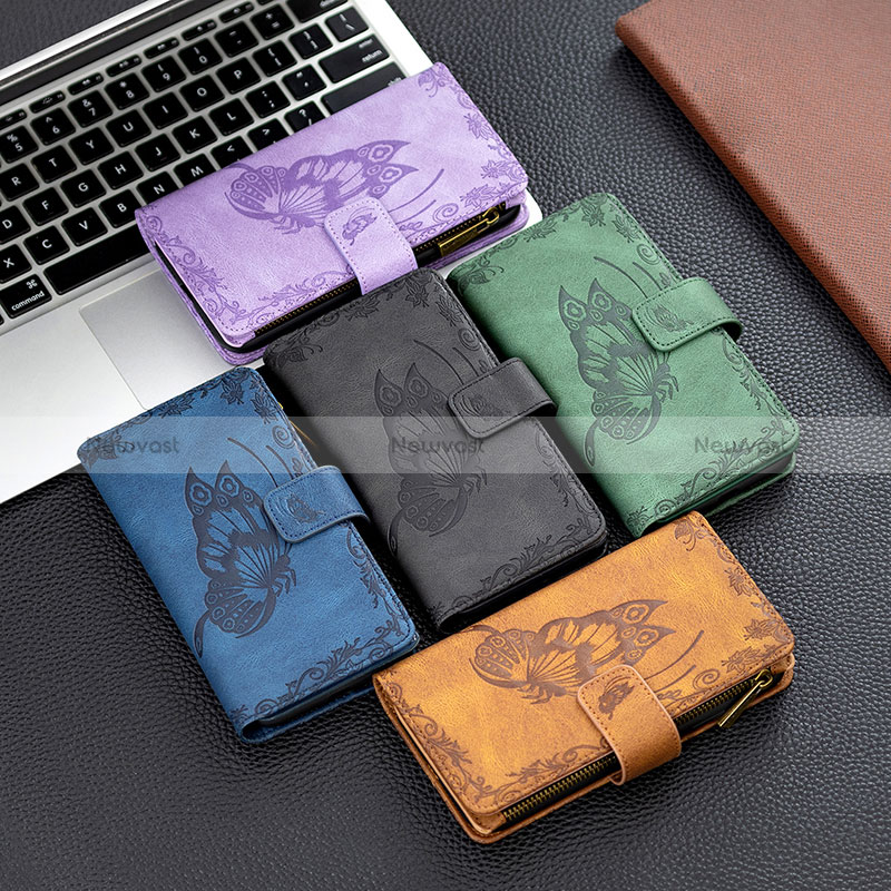 Leather Case Stands Butterfly Flip Cover Holder B03F for Xiaomi POCO M3 Pro 5G