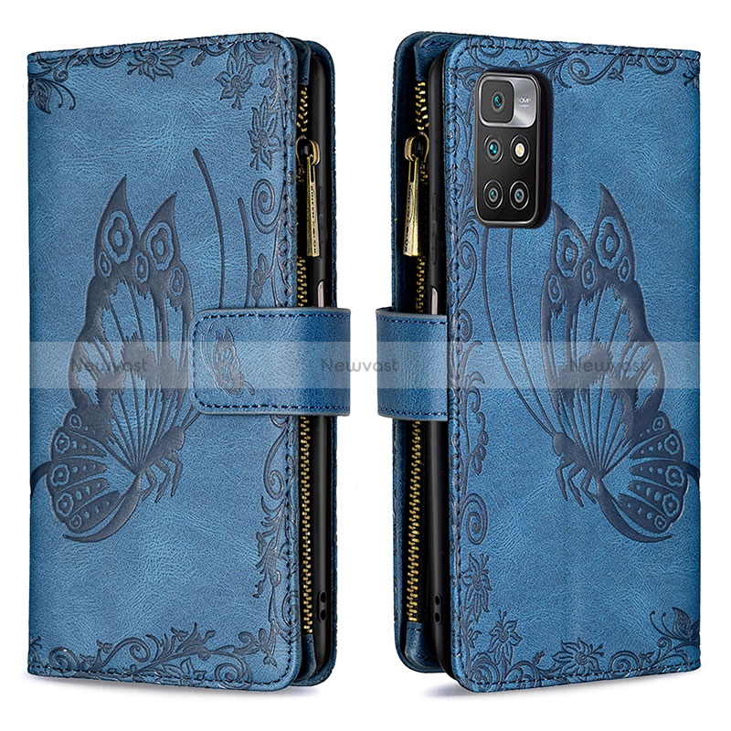 Leather Case Stands Butterfly Flip Cover Holder B03F for Xiaomi Redmi 10 (2022)