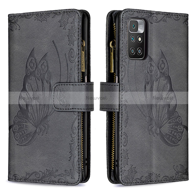 Leather Case Stands Butterfly Flip Cover Holder B03F for Xiaomi Redmi 10 (2022)