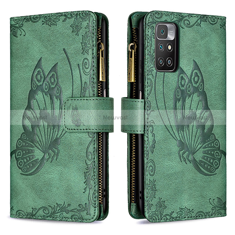 Leather Case Stands Butterfly Flip Cover Holder B03F for Xiaomi Redmi 10 (2022)