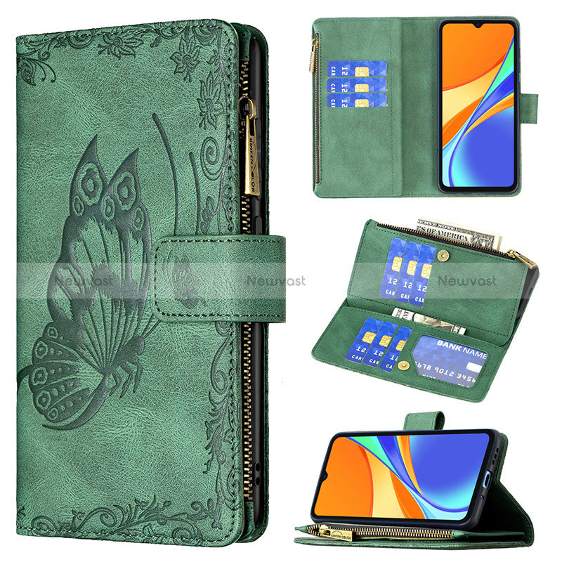 Leather Case Stands Butterfly Flip Cover Holder B03F for Xiaomi Redmi 10A 4G