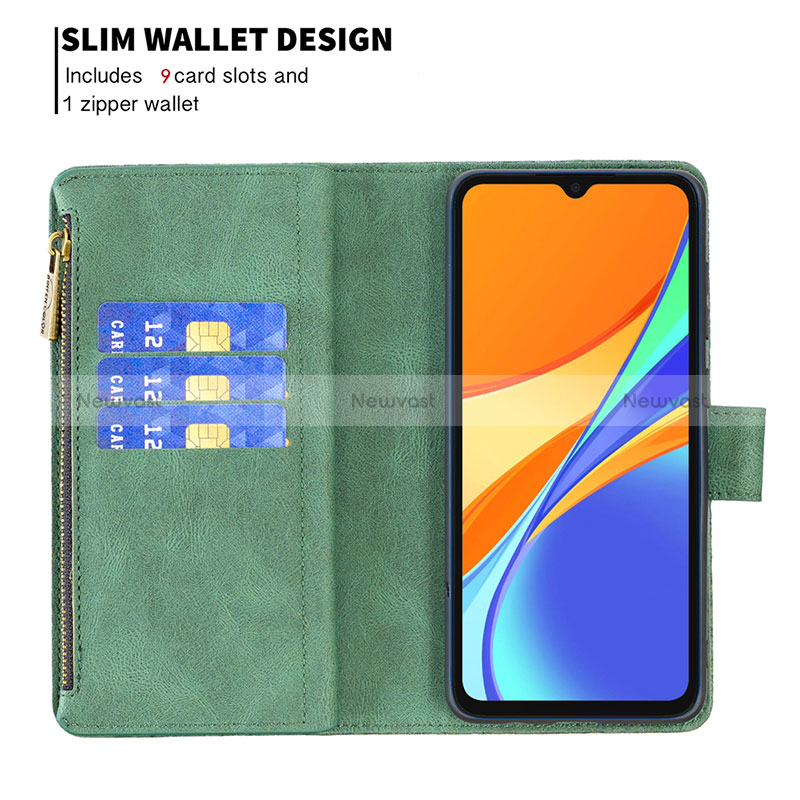 Leather Case Stands Butterfly Flip Cover Holder B03F for Xiaomi Redmi 9 Activ