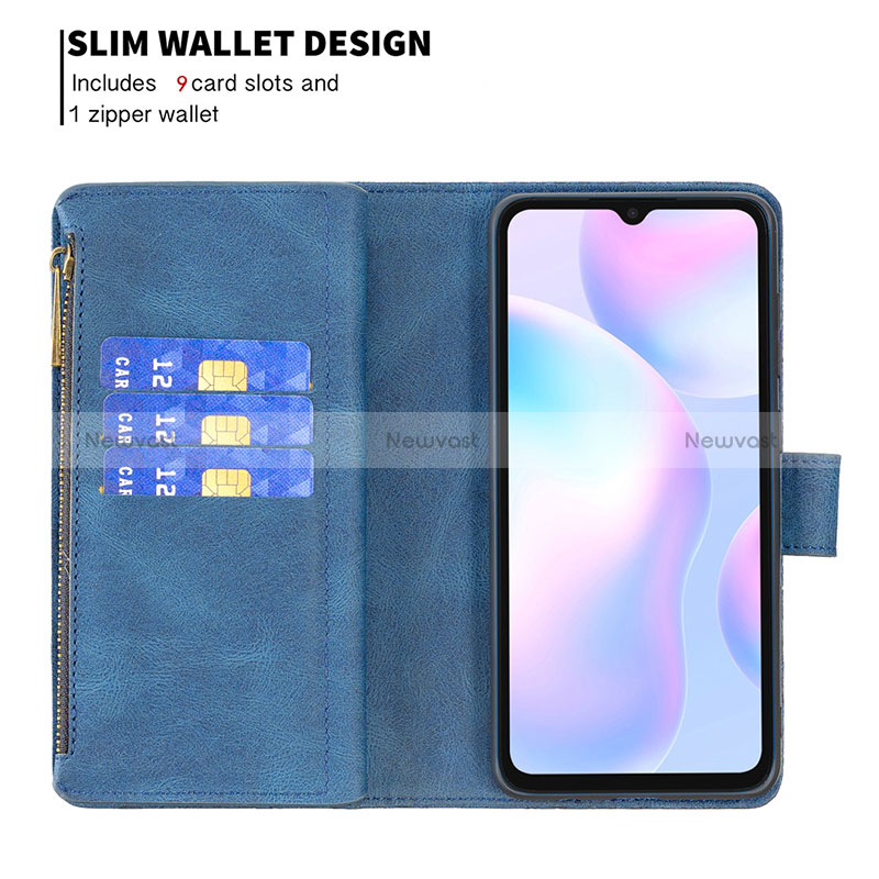 Leather Case Stands Butterfly Flip Cover Holder B03F for Xiaomi Redmi 9A