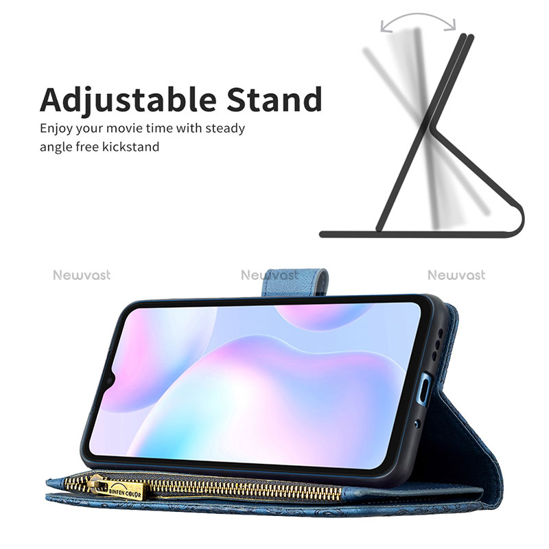 Leather Case Stands Butterfly Flip Cover Holder B03F for Xiaomi Redmi 9A