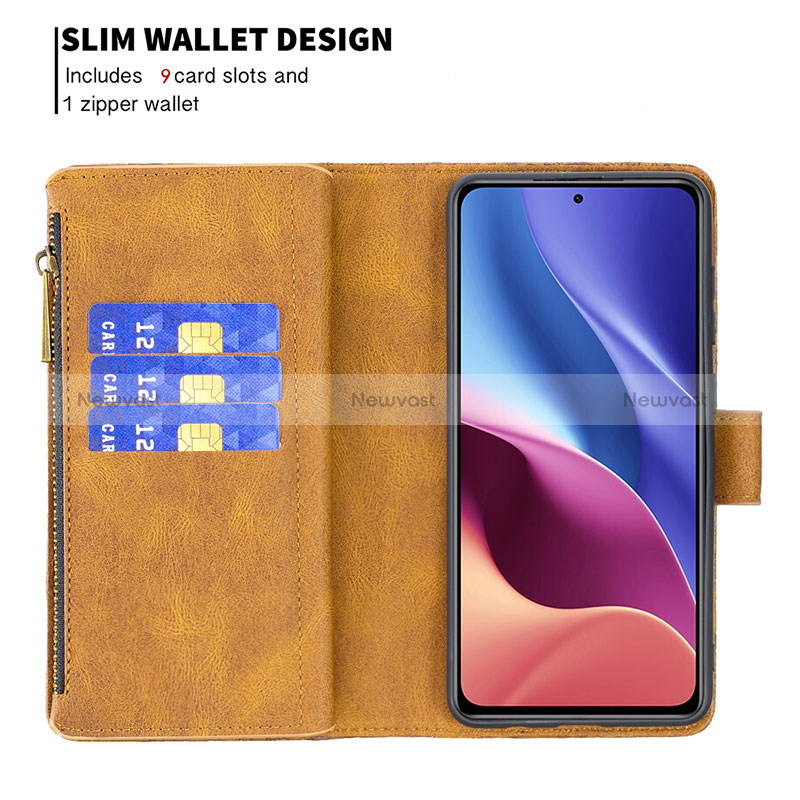 Leather Case Stands Butterfly Flip Cover Holder B03F for Xiaomi Redmi K40 Pro 5G