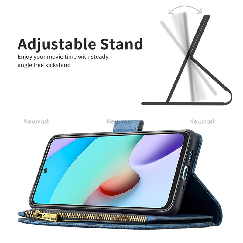 Leather Case Stands Butterfly Flip Cover Holder B03F for Xiaomi Redmi Note 11 4G (2021)