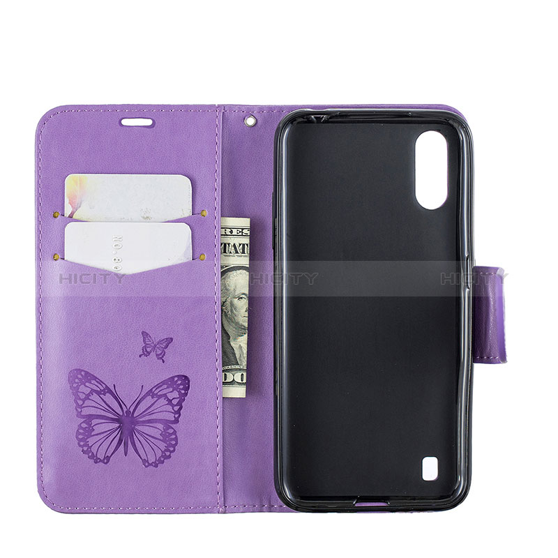 Leather Case Stands Butterfly Flip Cover Holder B13F for Samsung Galaxy A01 SM-A015