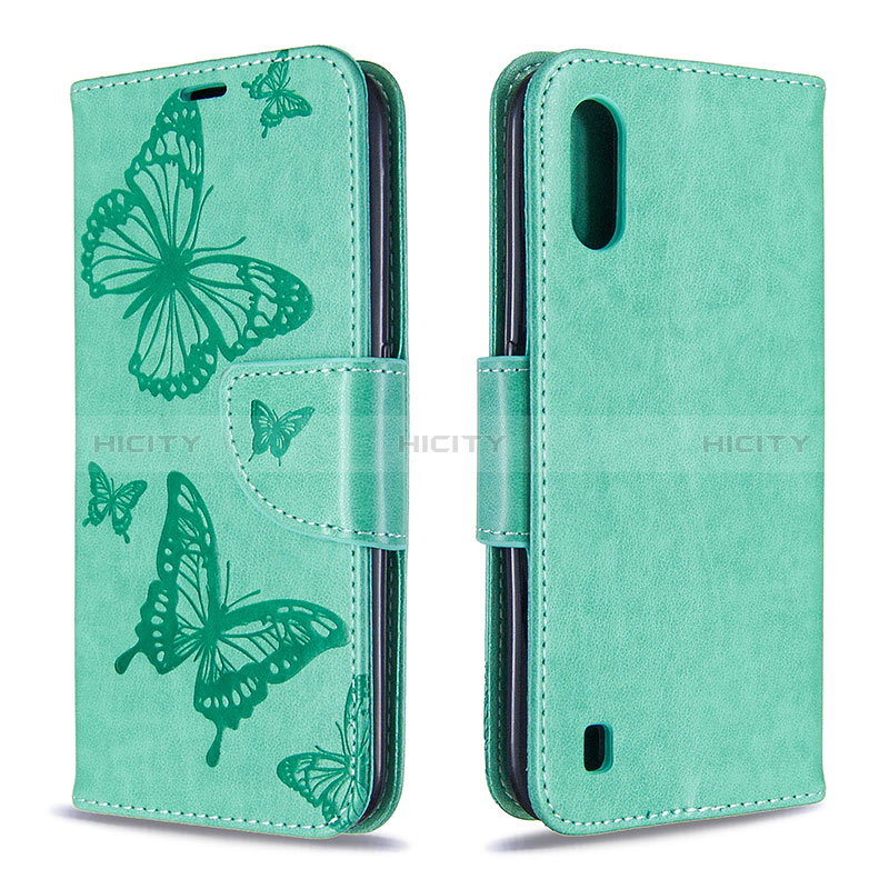 Leather Case Stands Butterfly Flip Cover Holder B13F for Samsung Galaxy A01 SM-A015