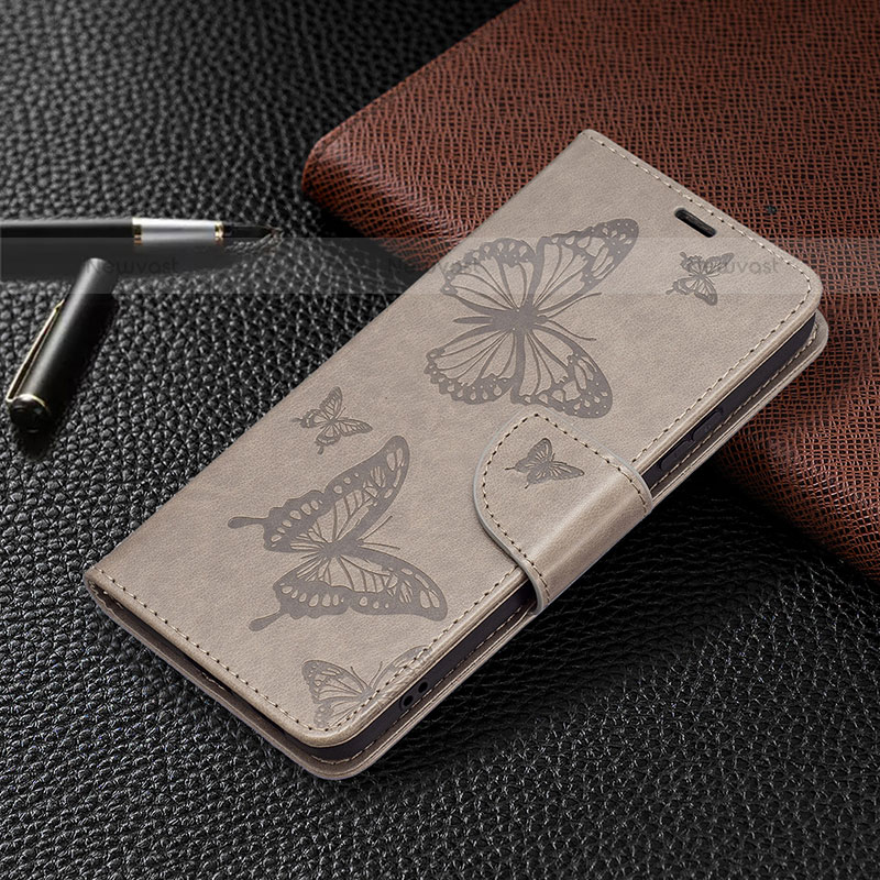 Leather Case Stands Butterfly Flip Cover Holder B13F for Samsung Galaxy S21 5G