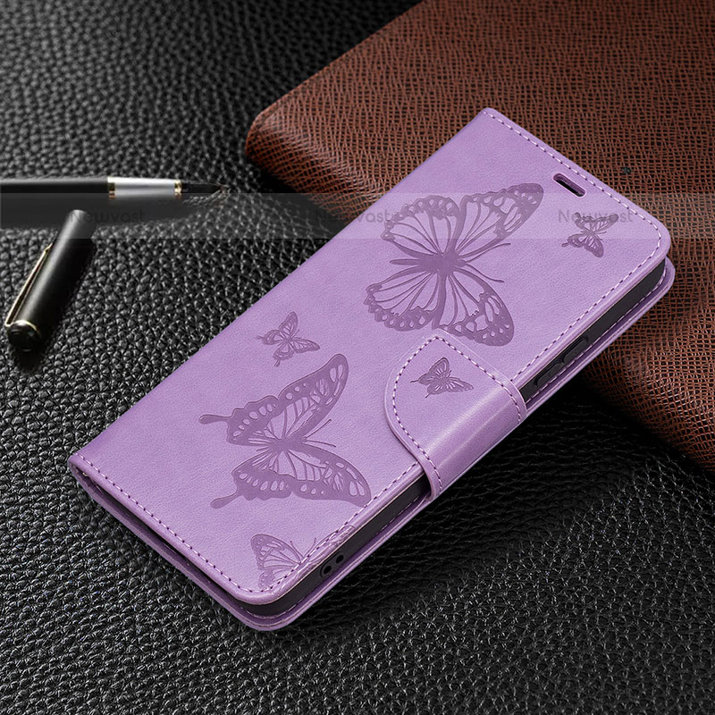 Leather Case Stands Butterfly Flip Cover Holder B13F for Samsung Galaxy S21 5G