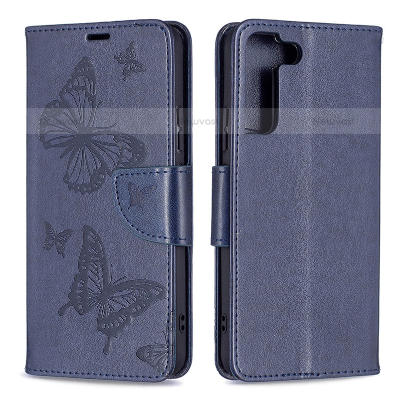 Leather Case Stands Butterfly Flip Cover Holder B13F for Samsung Galaxy S21 5G