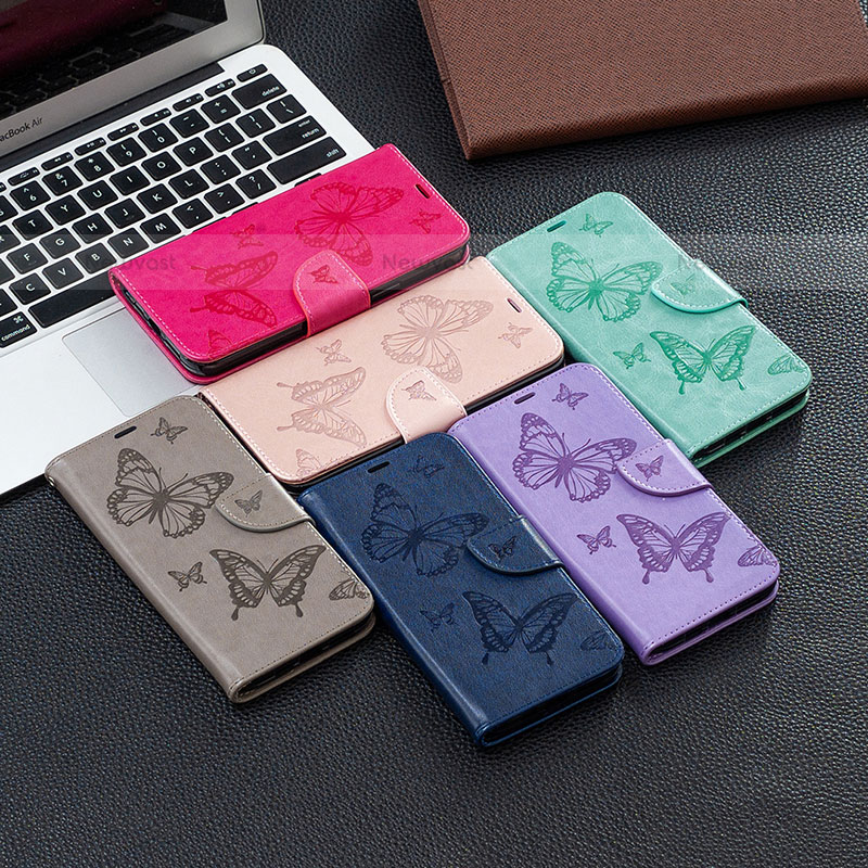 Leather Case Stands Butterfly Flip Cover Holder B13F for Samsung Galaxy S22 5G