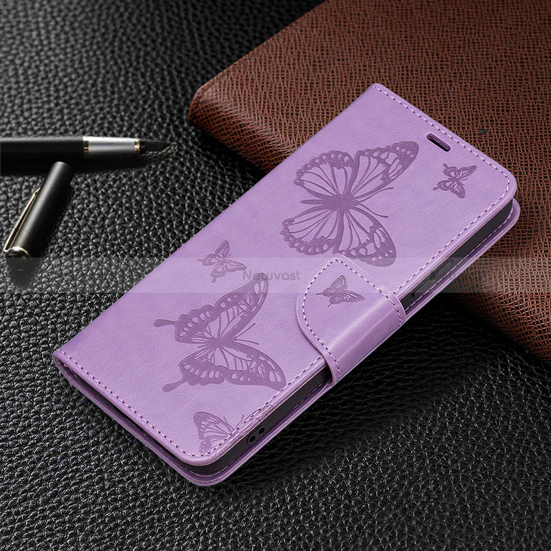 Leather Case Stands Butterfly Flip Cover Holder B13F for Samsung Galaxy S22 Plus 5G