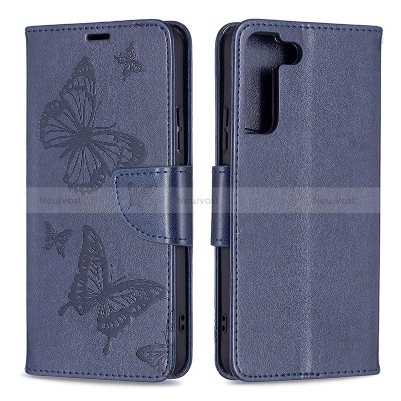 Leather Case Stands Butterfly Flip Cover Holder B13F for Samsung Galaxy S22 Plus 5G