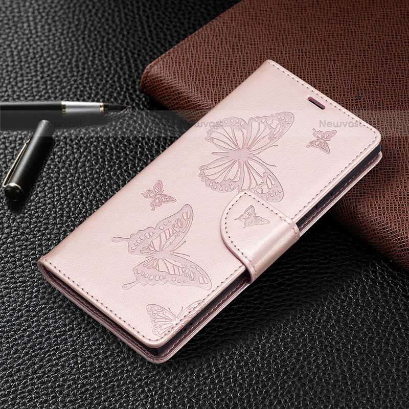 Leather Case Stands Butterfly Flip Cover Holder B13F for Samsung Galaxy S22 Ultra 5G