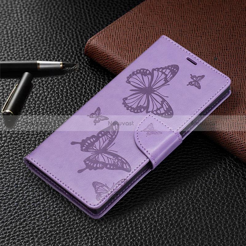 Leather Case Stands Butterfly Flip Cover Holder B13F for Samsung Galaxy S24 Ultra 5G