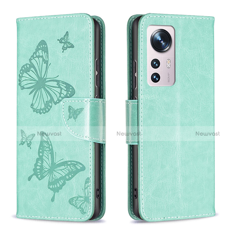 Leather Case Stands Butterfly Flip Cover Holder B13F for Xiaomi Mi 12 5G